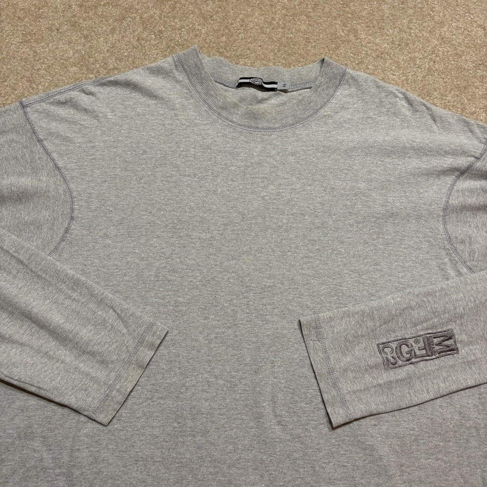 Vtg Marithe Francois Girbaud Shirt Mens XL Gray Long Sleeve Embroidered Logo 90s